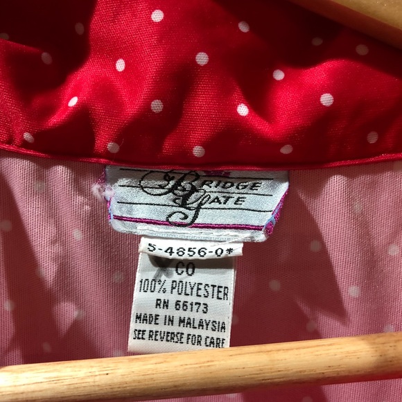 Vintage Red Polka Dot Dress Bridge Gate SZ 4X #545 - Picture 8 of 8
